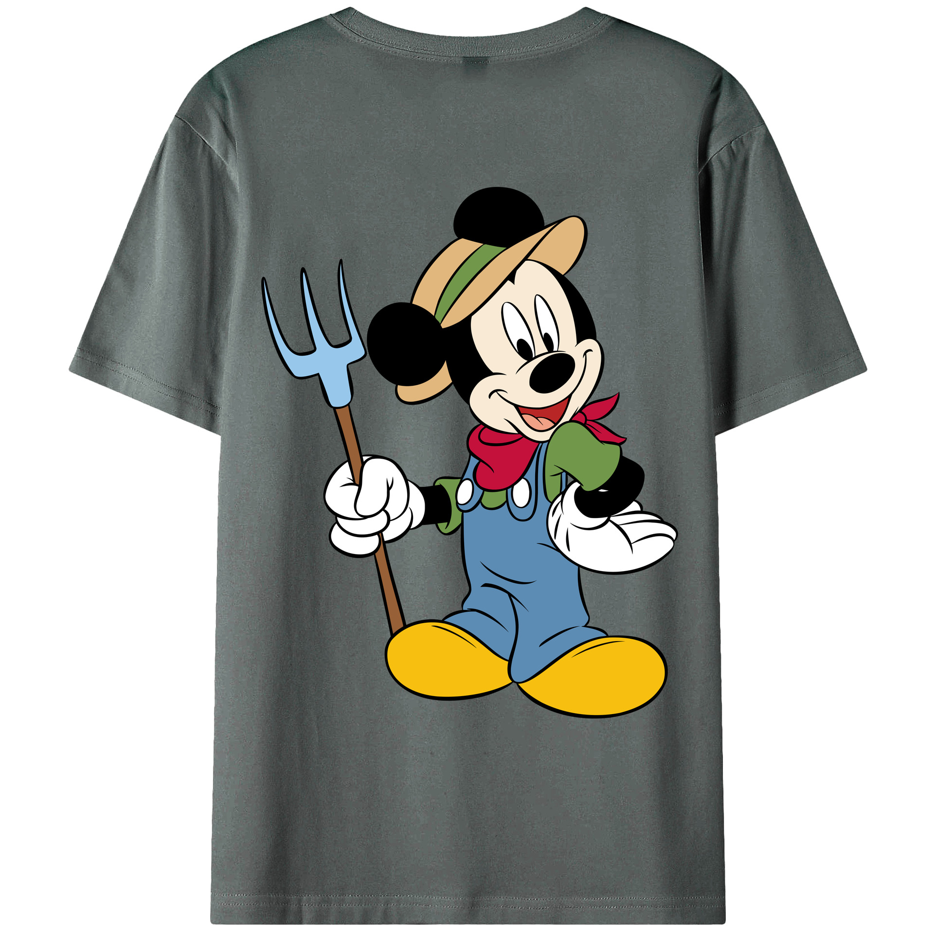 ミッキーマウス Mickey Mouse 綿100％ メンズ半袖Tシャツ（バックプリント） 通気性